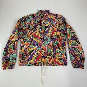 Westwind Vintage 90s Abstract‎ Geometric Print Windbreaker Jacket Colorful Retro